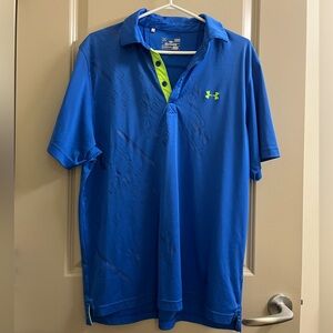 Under Armour Men's Vibrant Blue Polo with Neon Accents